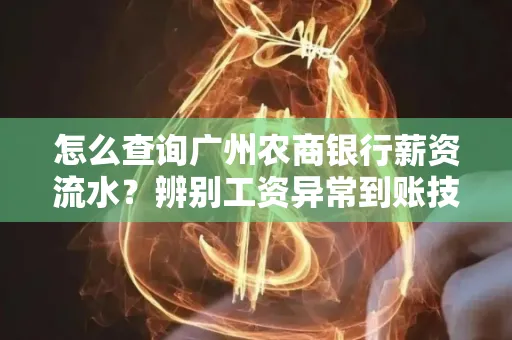 怎么查询广州农商银行薪资流水?辨别工资异常到账技巧?