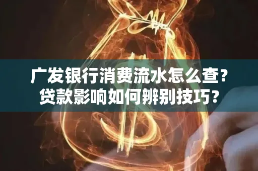 广发银行消费流水怎么查?贷款影响如何辨别技巧?