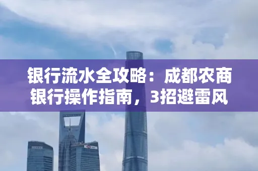 银行流水全攻略:成都农商银行操作指南,3招避雷风险,独家解析最规范银行
