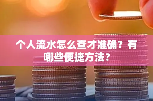 个人流水怎么查才准确?有哪些便捷方法?