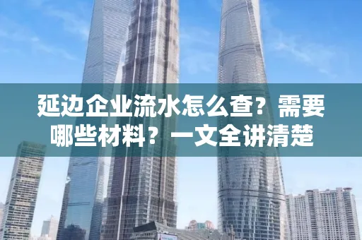 延边企业流水怎么查?需要哪些材料?一文全讲清楚