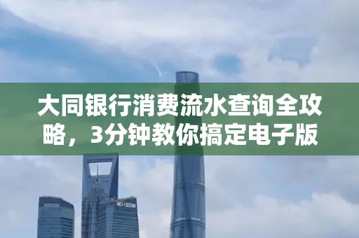 大同银行消费流水查询全攻略,3分钟教你搞定电子版打印