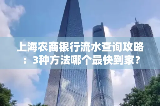 上海农商银行流水查询攻略:3种方法哪个最快到家?